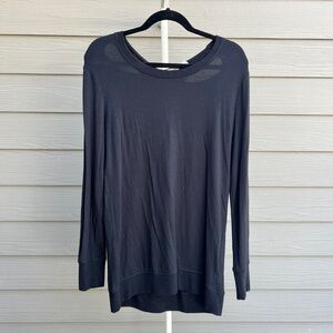Athleta Black Long Sleeve Open-Back Active Top | Size S